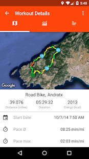 sportractive gps running cycling distance tracker